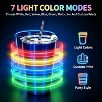 Gobelet lumineux activé par l'eau LED, gobelet promotionnel personnalisé, gobelet lumineux clignotant