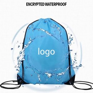Unisex 210D Polyester <b>Drawstring</b> <b>Backpack</b> Custom Wholesale Sport Gym Yoga Bags with Pull String Wheel Caster Lock Hiking Sports - Product Image 2