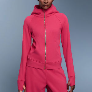 <span class=keywords><strong>Felpa</strong></span> da Donna <span class=keywords><strong>con</strong></span> Cappuccio e Zip Intera, Foro per il Pollice, Tasche Oblique, Maniche Lunghe, Casual, Tinta Unita, Sportiva, Senza Stampa, <span class=keywords><strong>con</strong></span> Chiusura a <span class=keywords><strong>Cerniera</strong></span> - Product Image 6