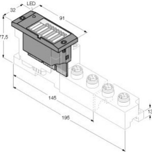 Módulo de Entrada Digital IO-Link TURCK BL67-8D0-0.5A-P, 8 I/O, IP65, Interfaz de Sensor Industrial - Product Image 1