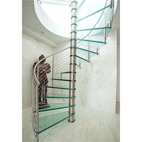 DAIYA spirale escaliers en verre avec garde-corps en acier inoxydable