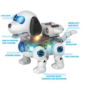 Bonito Design Transparente Cão Elétrico Brinquedo com Engrenagem Inteligente Inovação Andando Robô Brinquedo com Luz e Som Elétrico Animais De Estimação - Product Image 1