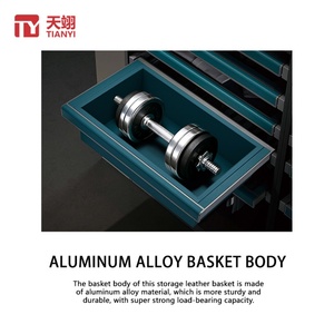 TIANYI TY-9023 Wardrobe Organizer Storage <b>Box</b> for <b>Clothes</b> Pull Out Aluminum Alloy Wall Mount Detachable Basket for Bedroom - Product Image 2