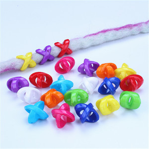 다채로운 색상의 땋은 머리용 비즈 DIY 헤어 액세서리 어린이 여자아이 플라스틱 헤어 비즈 - Product Image 6
