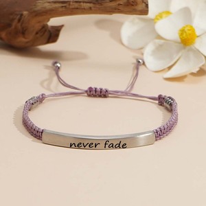Pulsera de Acero Inoxidable Grabada Que Nunca Se Desvanece, Plateada, Ajustable, Unisex, Estilo Clásico - Product Image 1