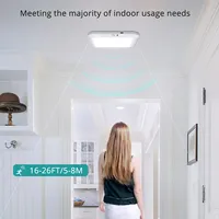 Lampe de plafond LED à capteur de mouvement avec lustre moderne sans fil Éclairage intérieur Dimmable Forme carrée Télécommande pour