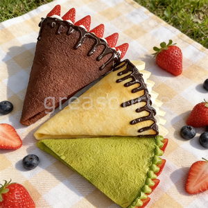 Set de Modelos de Crepas de Espuma Ecológicas de Plástico, Crepas Francesas Artificiales con Salsa de Chocolate y Toppings de Frutas, Comida Falsa Realista - Product Image 6