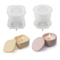 Moule en silicone pour pot de fleurs en plâtre, gypse, béton, style nordique, pour vase et pot à bougie en ciment avec couvercle