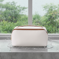 Sac de toilette imperméable en PU grande capacité avec logo personnalisé MKW3153, sac de voyage pour femmes, organiseur de maquillage portable