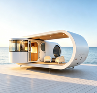 Maison mobile moderne à structure circulaire en acier, cabane préfabriquée ventilée sur mesure pour chambre, bureau à domicile et hôtel, garantie 1 an