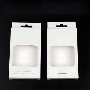 Rapid Production Laser Gold <b>Foil</b> <b>Window</b> Nail Box Custom Holographic White Cardstock Display Packaging for Cosmetics - Product Image 1