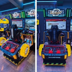 Machine d'arcade interactive de course automobile 3D avec volant, à monnayeur, thème Crazy Drive - Product Image 3