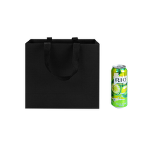 Lipack Kraft Schwarze Papiertüte Maßgefertigte Handwerkliche Verpackungspapiertüte mit Griff