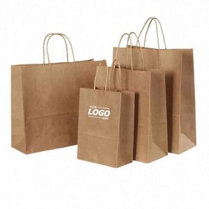 Bolsas de Papel Kraft con Asas - Diseño de Dibujos Animados Impresos en Serigrafía con Marca Personalizada para Regalos Promocionales - Product Image 1