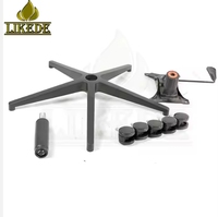 Pieds de bureau en alliage d'aluminium noir mat avec revêtement poudré, réglables en hauteur, pivotants à 360 degrés, à cinq griffes