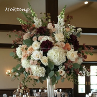 Hochzeitsblumenarrangements MoKtong 7D Seide 70cm Dendrobium Lila Blumenball mit Pavillon Altar