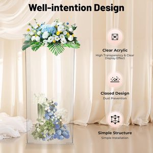 Soporte <span class=keywords><strong>de</strong></span> Flores Separable <span class=keywords><strong>de</strong></span> Acrílico Transparente, Moderno, Duradero y <span class=keywords><strong>de</strong></span> Alta Calidad, Pedestal para Tartas, Decoración para Bodas, Exhibición <span class=keywords><strong>de</strong></span> Ramos, Decoración para Eventos Familiares - Product Image 5