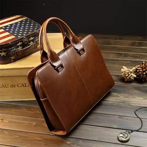 Tốt Nhất Retro Cũ 15.6 Vai Người Đàn Ông Brown Crazy Horse Da Túi Máy Tính Xách Tay Tùy Chỉnh - Product Image 3