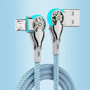 2025 New USB Bện Loại <span class=keywords><strong>C</strong></span> LED Ánh Sáng Sạ<span class=keywords><strong>c</strong></span> Nhanh 180 Độ Xoay Khuỷu Tay Đôi Nhanh Chóng Sạ<span class=keywords><strong>c</strong></span> Cho Xe Samsung Pd Chuỗi - Product Image 5