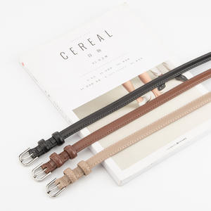 Ceinture fine en <span class=keywords><strong>cuir</strong></span> fendu de 1,5 cm pour femmes, ceintures de taille pour robes et jeans, ceinture fine classique colorée avec boucle à ardillon - Product Image 3