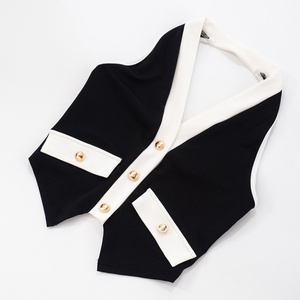 Viviblook J25ST124 Sexy Street Y2k Filles Ensembles Col En V Boucle Dos Nu Débardeur Moulant Pantalon Court Ensembles pour Dames - Product Image 5