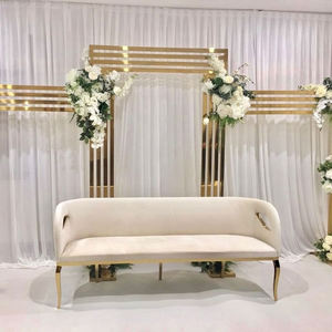 Sofá de Boda de Acero Inoxidable Dorado para Eventos de Lujo y Recepciones de Boda - Product Image 5