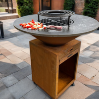 Barbecue d'extérieur Barbecue en acier corten Foyer à bois durable