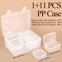 WEISHENG Ensemble de boîtes de rangement en plastique pour vis, bijoux, accessoires, gemmes, avec compartiments pour artisanat et perles