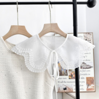 Col claudine amovible brodé vintage, faux col noir et blanc pour robe et pull