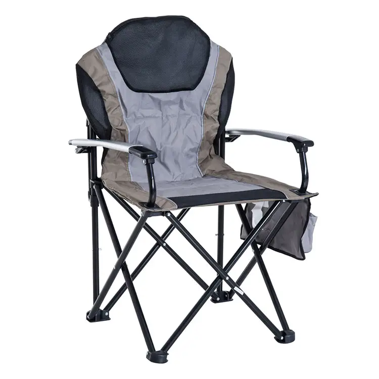 Cadeira de acampamento dobrável do alumínio dos eua, cadeira grande acolchoada com braço