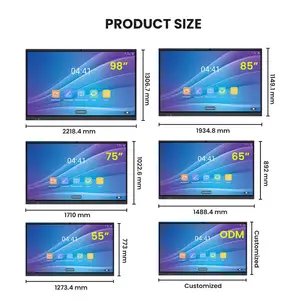 Walbildschirme OEM 65 75 86 100 Zoll interaktives Flachbildschirm Multi-Touch-Screen Whiteboard tragbares intelligentes Board für Bildung