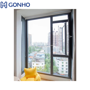 GONHO送货上门服务铝jalousie操作员反光双钢化玻璃手动操作平开窗 - Product Image 4