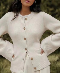 Produttore ODM e OEM di Cardigan Personalizzati in Maglia di Qualità, Misto Lana e Cashmere, Cardigan con Bottoni per Donna - Product Image 2
