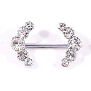 Anillos de pezón colgantes de cristal transparente para mujer, barras de escudo, hilo interno, joyería para el cuerpo, colorido, moda, 1 ud. - Product Image 5