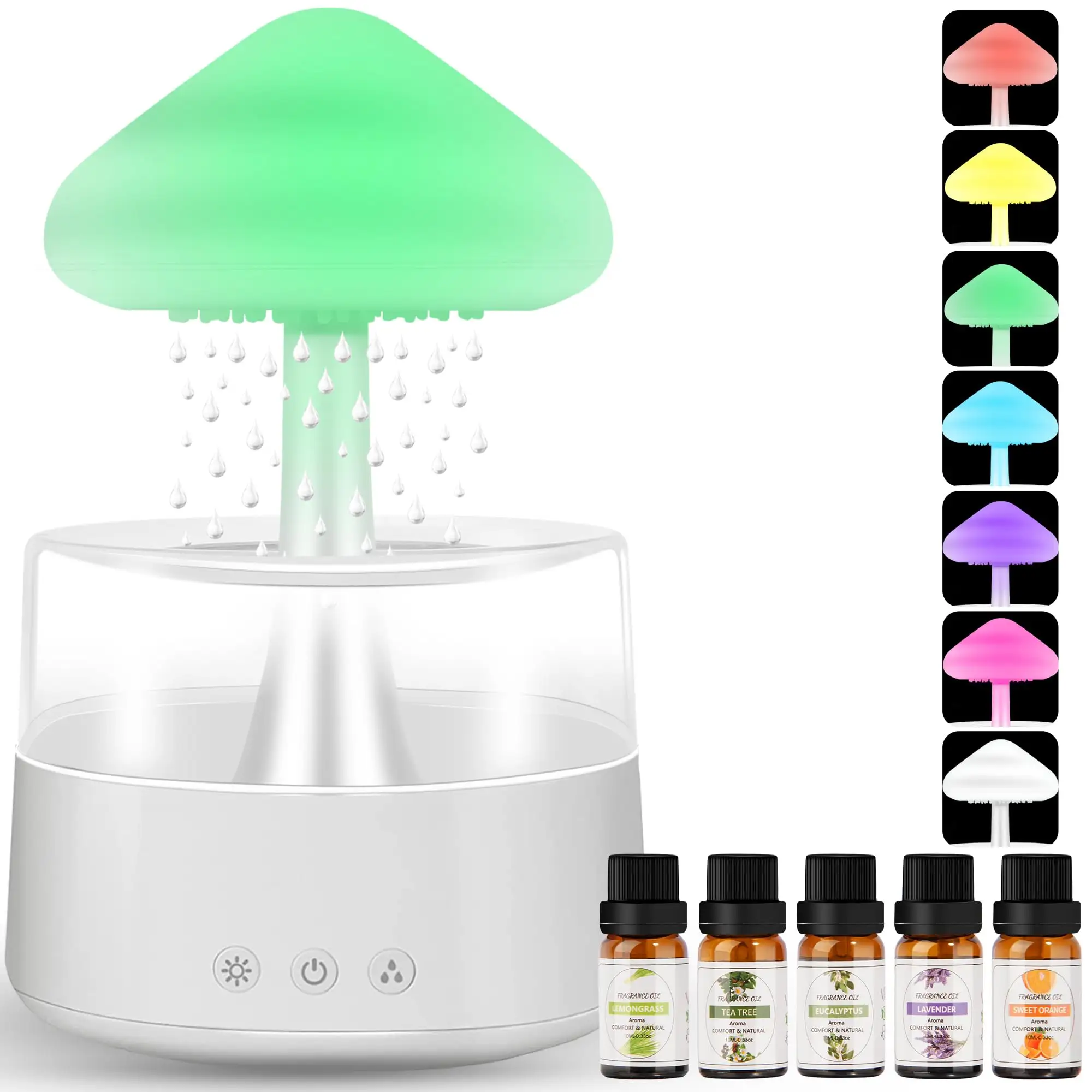 अधिकांश लोकप्रिय उत्पादों ने बादल अरोमाथेरेपी आवश्यक तेल डिफ्यूज़र बारिश के साथ पानी के ह्यूमिडिफायर रात की रोशनी बारिश की आवाज के साथ बारिश की