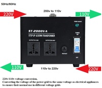 Transformateur de mise sous tension et de mise hors tension à affichage numérique Interconversion 110V-220V pour appareils ménagers ou commerciaux portables