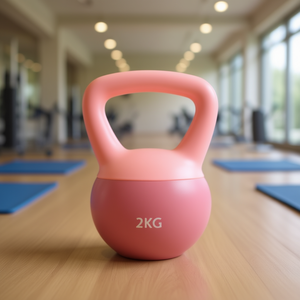 Kettlebell rose en PVC bicolore de 2 kg - Product Image 2