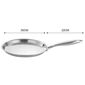 Poêle à crêpes antiadhésive en titane martelé de 30 cm, poêles à pizza et à steak en titane non toxique, compatibles avec toutes les plaques de cuisson - Product Image 4