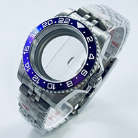 Pièces de montre de plongée GMT 40MM directement d'usine, bracelet Jubilee étanche, verre saphir pour NH34 NH35 NH36, vente en gros