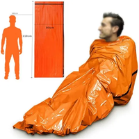 Chaud et imperméable Camping extérieur survie Mylar thermique Bivvy sac de couchage d'urgence avec sac en tissu emballage