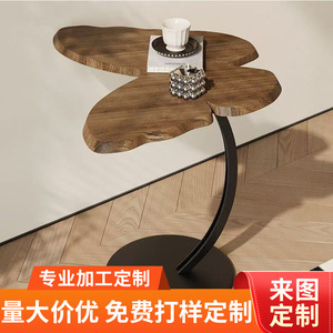 Wood Butterfly <b>Side</b> <b>Table</b> Walnut Color Mid Century Modern Living Room <b>Sofa</b> Bedside Cabinet Storage - Product Image 4