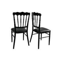 Chaise Chiavari Napoléon en fer noir empilable pour mariage, banquet, événement, restaurant, hôtel