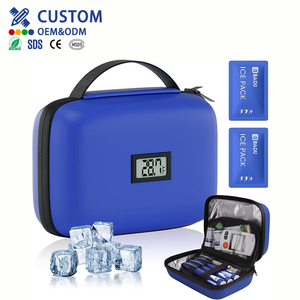 Estuche Refrigerante para <span class=keywords><strong>Insulina</strong></span> con Logotipo Personalizado, de EVA, Cuero PU y Lámina de Aluminio, Color Azul - Product Image 1
