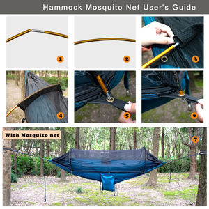 मच्छर के जाल के साथ पेशेवर शिविर, हल्के पोर्टेबल डबल हैममॉक, 230 टी नायलॉन हैममॉक - Product Image 5