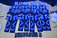 Costume de robot lumineux David Guetta, costume de danseur LED populaire, costume Tron pour boîte de nuit
