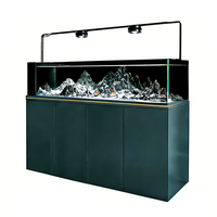 Aquarium avec pompes à eau, ultra transparent, en verre rectangulaire, avec filtre à débordement latéral, aquascape, pour salon