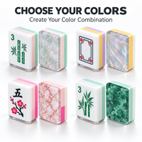 Jeu de Mahjong américain rouge Monaco le plus vendu, tuiles de Mahjong au design Couronne pour les jeux de divertissement de fête de Noël