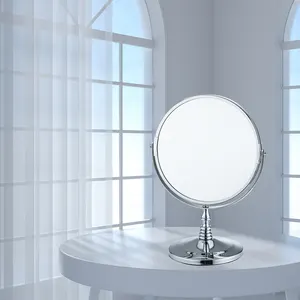 Specchio da trucco portatile bellissimo tavolo specchio a doppia faccia specchio da bagno con ingrandimento personalizzato rotazione 360