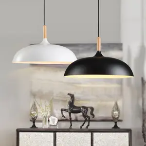 pingente de luz mini bar Suppliers-Lâmpada pendente de madeira, luminária suspensa industrial moderna de metal com mini iluminação para cozinha iluminação, sala de jantar, barbeiro, bar
