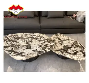Tavolino da salotto in marmo dal design rotondo